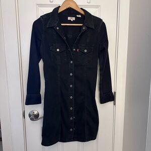 Levi’s Black Denim Button-Up Dress